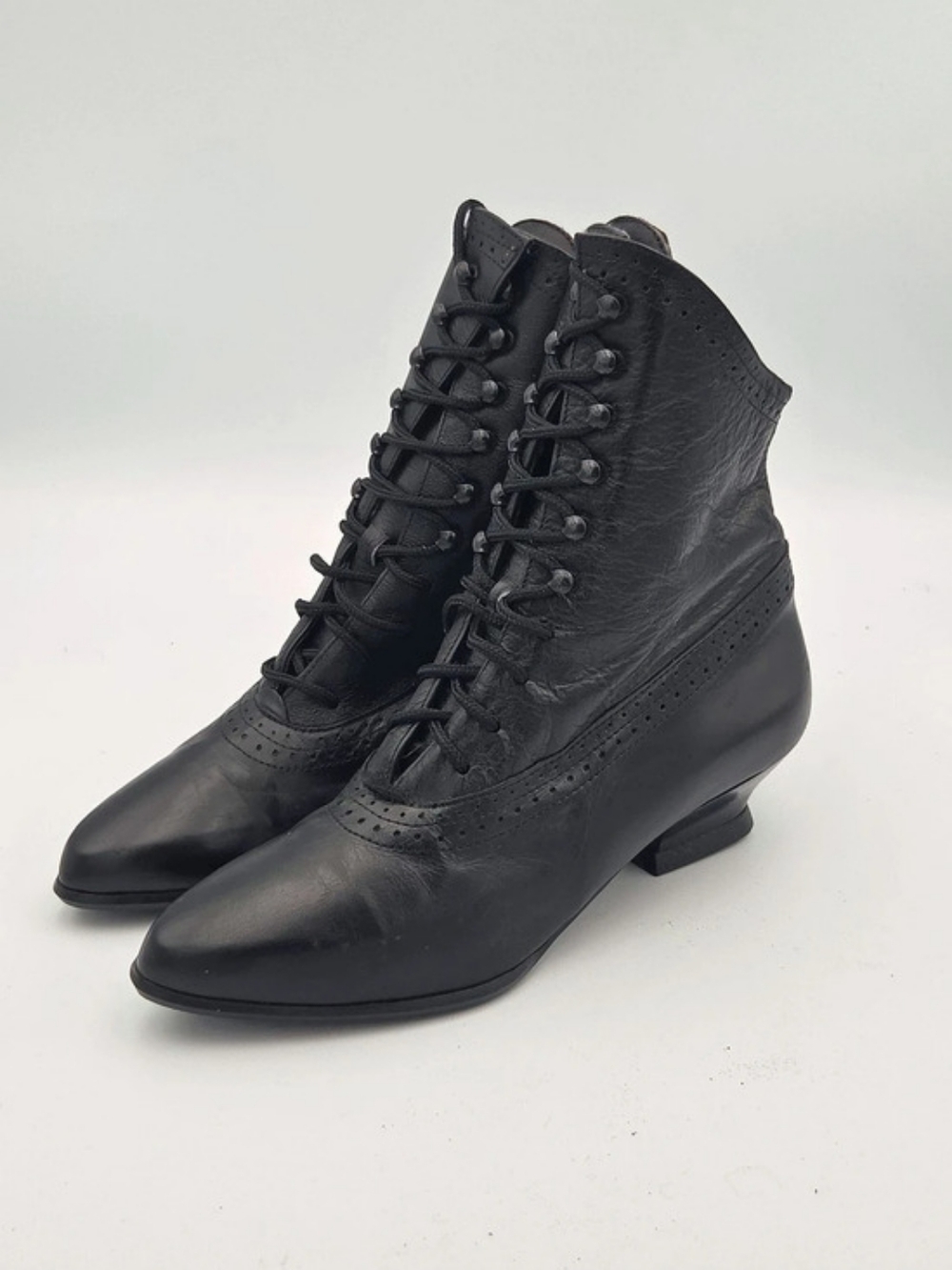Vintage 80s Bellini Black Granny Boots Deadstock Never Worn US 6 M
